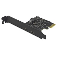 PCIE USB Type C Expansion Card 2Port 5Gbps USB 3.2 Gen1 Type-C to PCI Express X1 Riser Card NEC Chip