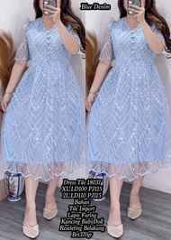 Dres Wanita Terbaru Bahan Tile Import Lapisan Furing Longdres Natal 2025 Tangan Pendek Model Mewah S