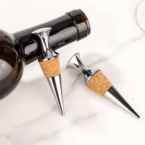 Bottle Stoppers Stainless Steel Wine Stoppers Reusable Bottle Saver Sealer Wine Corks for Wine Champ