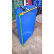 tong biru pelastic tong air drum separuh 200liter