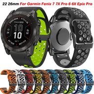 22mm 26mm Silicone Watch Strap For Garmin Fenix 7 7X 6 6X 5X 7 5 Plus 3HR 955 945 935 Quick Release Smartwatch Sport Wristband