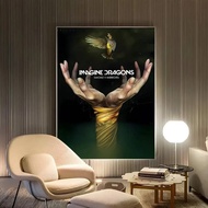 Imagine Dragons Band Art Poster, HD Waterproof Sticky Wall Decor for Living Room Bedroom Bar Aesthet