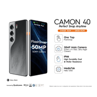 TECNO CAMON 40 (8GB + 128GB/256GB) 50MP Sony + 8MP Ultra Wide Camera 32MP Front Camera - Bisa Cicila