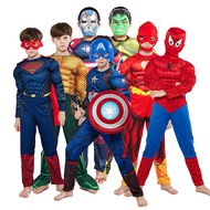 New Avengers Captain America Iron Man The Hulk Black Panther Muscle Chest Kid Outfit Fancy Dress Costume Superheroes Helmet Shield Gloves