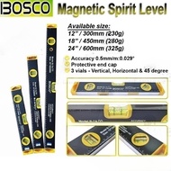 12"/18"/24" BOSCO Magnetic Spirit Level/ Water Level Timbang Air 平水尺