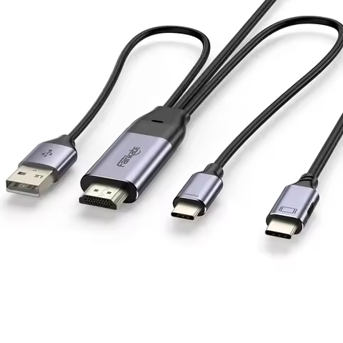 HDMI-compatibl To USB C Adaptor Cable 8.2FT 4K 60Hz With Power Supply To USB C Display Converter For