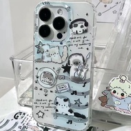 Case Compatible for iphone 7 8 Plus 6 6s Plus 11 13 14 12 Pro Max XR X XS Max SE Cute Guitar Kitten 