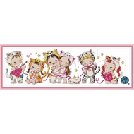 Joy Sunday Stamped Cross Stitch Ktis 6 Cuties DMC Threads Chinese Cross Stitch Set DIY Needlework Embroidery Kit