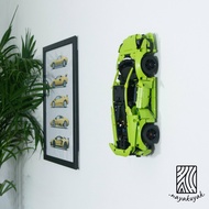 Flush Wall Mount for Lego Technic Lamborghini Huracán Tecnica [42161] (Vertical)