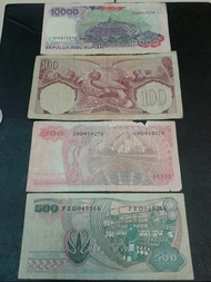 Uang kuno sudirman 100 dan 500 rupiah