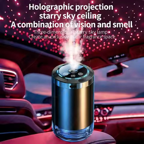 5-Mode Smart Car Air Freshener & Aromatherapy Car Perfume Gadget with Starry Canopy for MB/VW/Peugeo