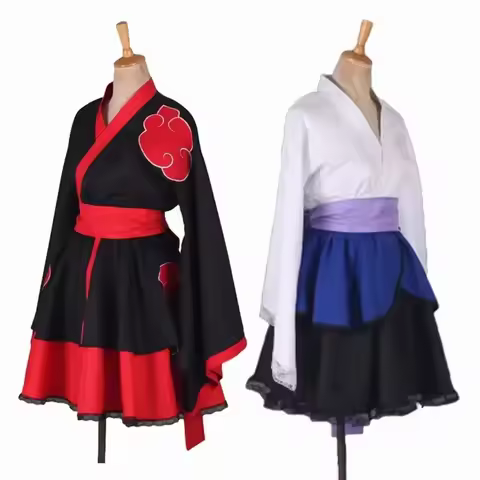2026New Women Akatsuki Kimono Dress Uchiha Sasuke Lolita Dresses Kakashi Hyga Hinata Cosplay Costume