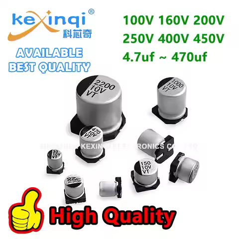 5pcs SMD Aluminum Electrolytic Capacitor 100V 160V 200V 250V 400V 450V 4.7uf 10uf 22uf 33uf 47uf 100