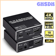 GHSDH 4K 60Hz HDMI-compatible 2.0 Audio Splitter 5.1 ARC HDMI-compatible Audio Extractor HDCP 2.2 HDR10 Audio Converter YKLYU