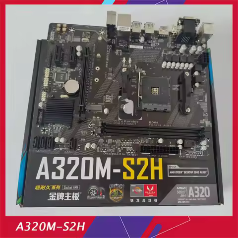 For Gigabyte Desktop Motherboard A320M S2H M-ATX AMD A320 DDR4 M.2 USB3.1 STAT3.0 SSD 32G Channel So