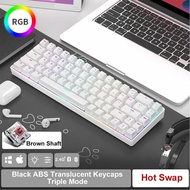 Ajazz K685T mechanical keyboard Bluetooth peripherals RGB hot swappable 68 key three modes wireless 