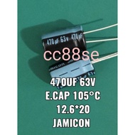 470UF 63V ELECTROLYTIC CAPACITOR 12.6*20 105°c JAMICON