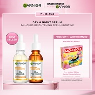 [24 HOUR ACTION, DOUBLE BRIGHTENING POWER] Garnier Bright Complete Vitamin C Day & Night Serum Duo