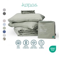 KAPAS LIVING | Fitted Bedsheet Set with Duvet Cover | 100% ELS Cotton | Breathability | All Size