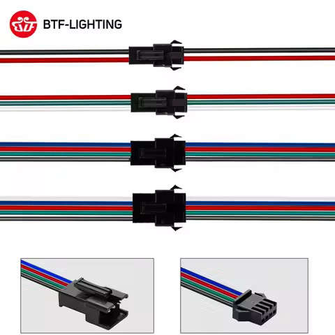 5 Pair JST Connector 2pin 3pin 4pin 5pin SM Male and Female for WS2812B WS2811 SK6812 WS2815 SK9822 