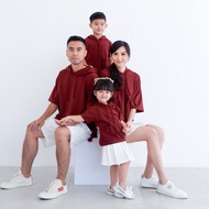 Isla Sophia Family Maroon - Maroon - Set Pakaian Keluarga - Baju Couple - Baju Keluarga - Baju Famil