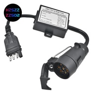 Trailer Connector USA 4-Pin Flat Plug to European7-Pin Connector 4 to 7 Trailer Light Converter Circ