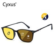Cyxus Night Vision Driving Glasses Polarized Photochromic TR90 Material Unisex (turns Brown In Sunli