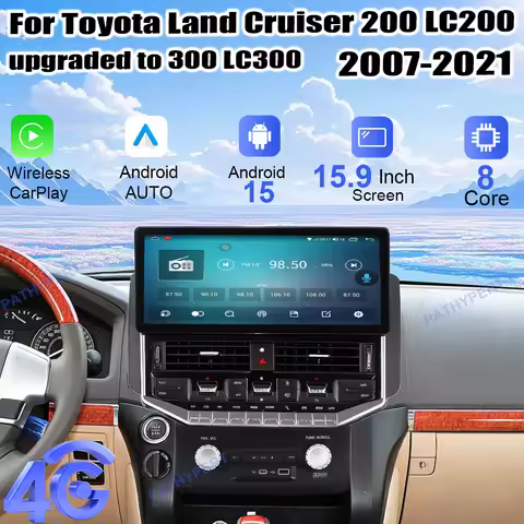 Android 15 15.9" Wireless Carplay Car Radio For Toyota Land Cruiser 200 LC200 Upgraded To 300 LC300 