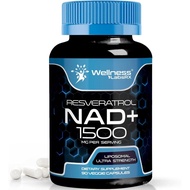 NAD Supplement, 1500mg - USA Made Liposomal NAD+ Supplement with Resveratrol, NAD Plus Boosting - Su