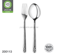 JAGUAR ช้อนส้อม สแตนเลส ลายชารอน 12คู่ ตรา จากัวร์ หนา 2.0 mm. ช้อน ส้อม ช้อนส้อมทานข้าว Food Grade