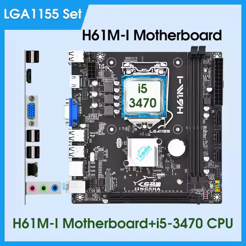 H61 Mini itx Motherboard Placa Mae Kit Set Combo With Core 3.2GHZ I5 3470 CPU Support DDR3 Desktop M