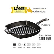 [Chính hãng LOGDE - MỸ]Chảo gang nướng Lodge tay cầm có rãnh, vuông 26.7cm, L8SGP3.Chảo dùng nướng, 