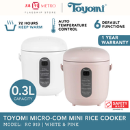 Toyomi 0.3L Mini Rice Cooker RC919 | Pink &amp; White