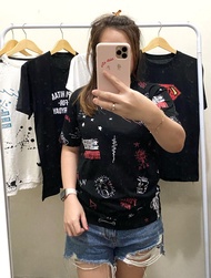 oline fashion kaos distro wanita kaos wanita leaf  T shirt wanita atasan wanita printing kaos wanita