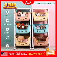 (Crazy Sales) 3 Layers Portable Kids Toy Rack Dry Storage Organizer Rolling Trolley Cart Basket Stan