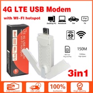 【Upgrade 3 in 1】Portable 4G LTE USB Modem with Wi-Fi Hotspot Router Sim Card Slot 4G/5G LTE TDD FDD 
