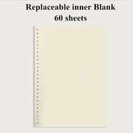 A4 A5 Loose Leaf Binder Notebook Refillable 60 Sheet Inner Blank/Line/Grid/Cornell Inner Sketchbook Agenda Planner Bujo Supplies School Office Stationery