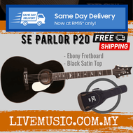 PRS SE Parlor P20 Acoustic Guitar w/Bag, Black Satin Top