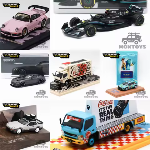 Tarmac Works 1:64 RWB930 W14 E GT Black Series Fuso GR Yaris Mars Rover 944 Diecast Model Car