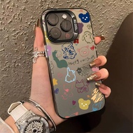 Creative Graffiti Animal Patterns Phone Case Compatible for IPhone 11 12 13 14 15 Pro Max X XR XS MAX 7/8 Plus Se2020 Luxury Hard Shockproof Case