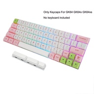 64 ANSI Dye Sub Pink White Gray White Keyset PBT Keycap For MX switches 64 Keyboard GK64 GK64x GK64x