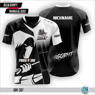 DJ Esports Baju Jersey Gaming Anak dan Dewasa FreeFire Gratis Ganti Nama dan Logo Full Printing dan Sublime