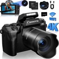 VETEK6 Digital Camera  4K  64MP Dual Camera 4.0 Touch Screen