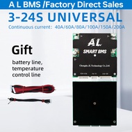 AL Bluetooth Smart BMS 3-24 Series 40-200 Amp LiFePO4/Li-ion Battery Protection Board Active Balance
