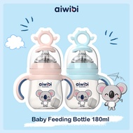 Aiwibi Baby Feeding Bottle with Flexible Straw Design Allow 360 Drinking 180ml BPA-FREE