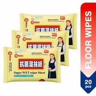 C-Fresh Super Wet Wiper Sheet Floor Cleaning Wipes, 20s