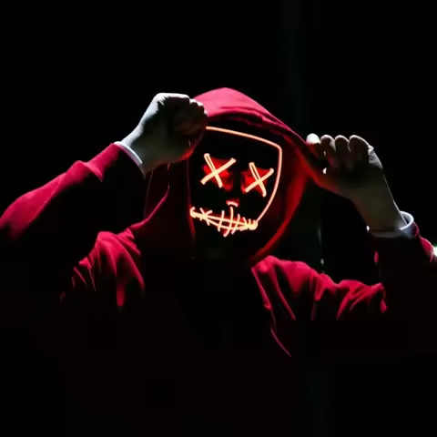 Nightclub Ghost Face Nightglow Mask 2024 New Product Hot Selling Cosplay LED Colorful Nightglow Mask