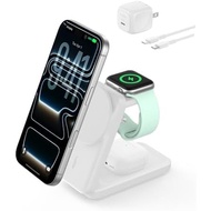 Belkin MagSafe Charger Compatible, 3-in-1 Charging Station, Qi2.2 25W Magnetic Wireless Charger Dock