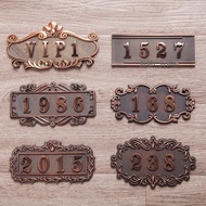 House Number Plate Bronze House Number Plate Number Room Number Plate Hotel Hotel Room Number Sign P