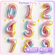 Number Foil Balloon OMBRE Size 40 cm Foil Balloon Number Balloon